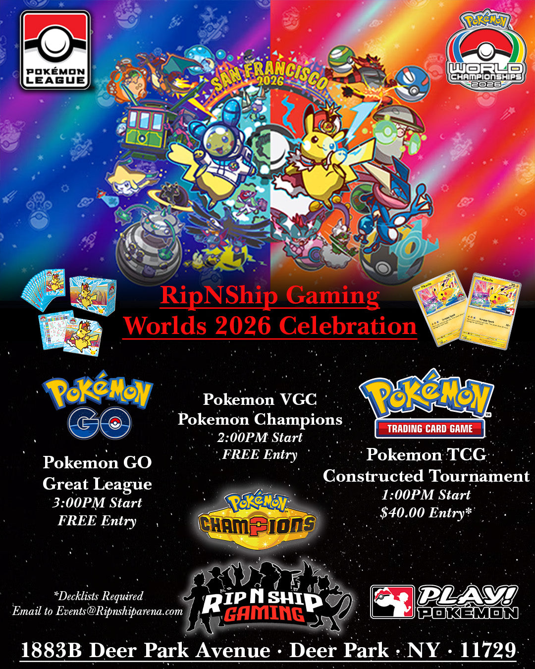 JUNIORS ONLY - August 30th 2026 - Pokemon TCG: Worlds Celebration Tournament