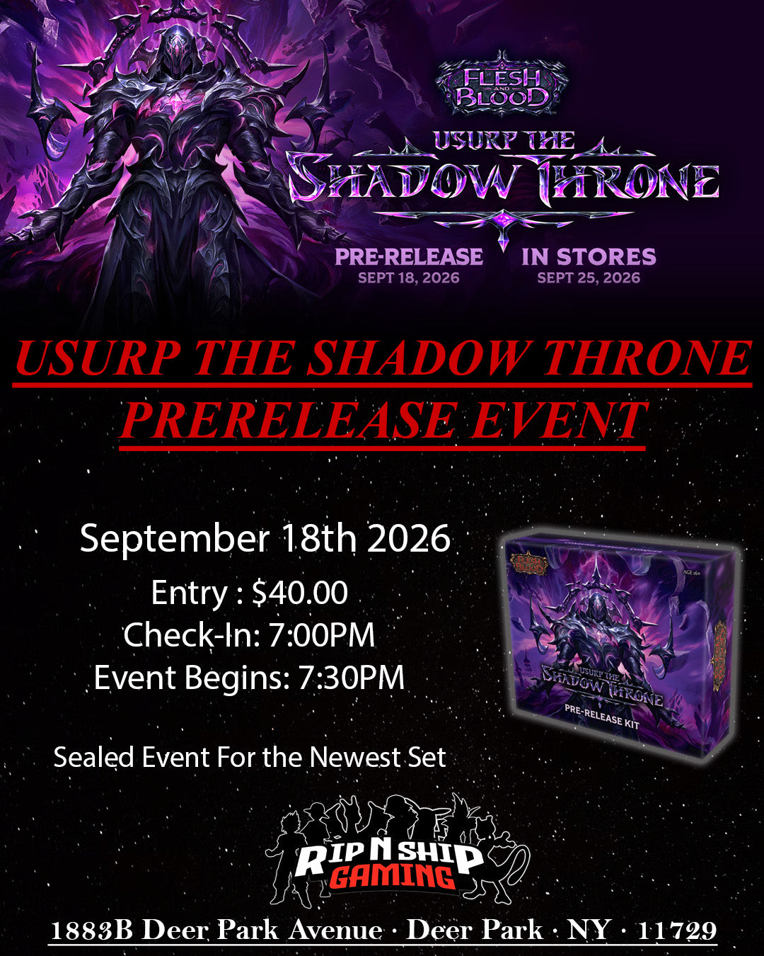 September 18th 2026 - Flesh and Blood - Usurp The Shadow Throne PreRelease Event