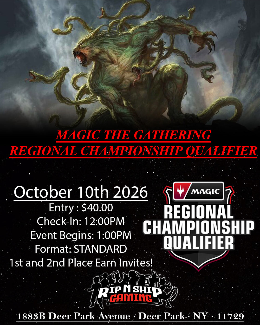October 10th, 2026 - Magic The Gathering US RCQ | 2026-27 Round 2 2-Slot Standard Tournament