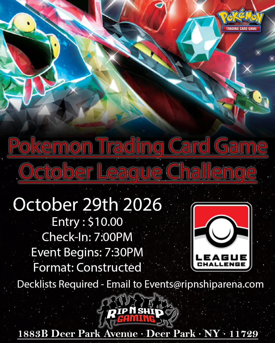 October 29th 2026 - Pokemon TCG: League Challenge