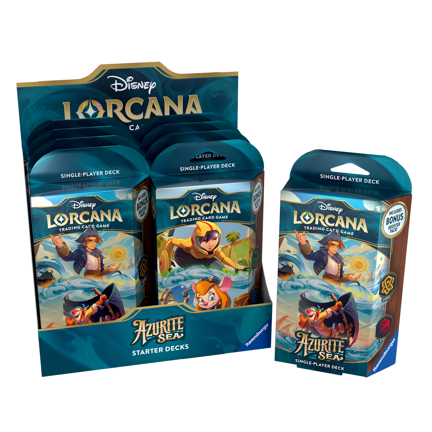 Disney Lorcana TCG: Azurite Sea Starter Deck Display