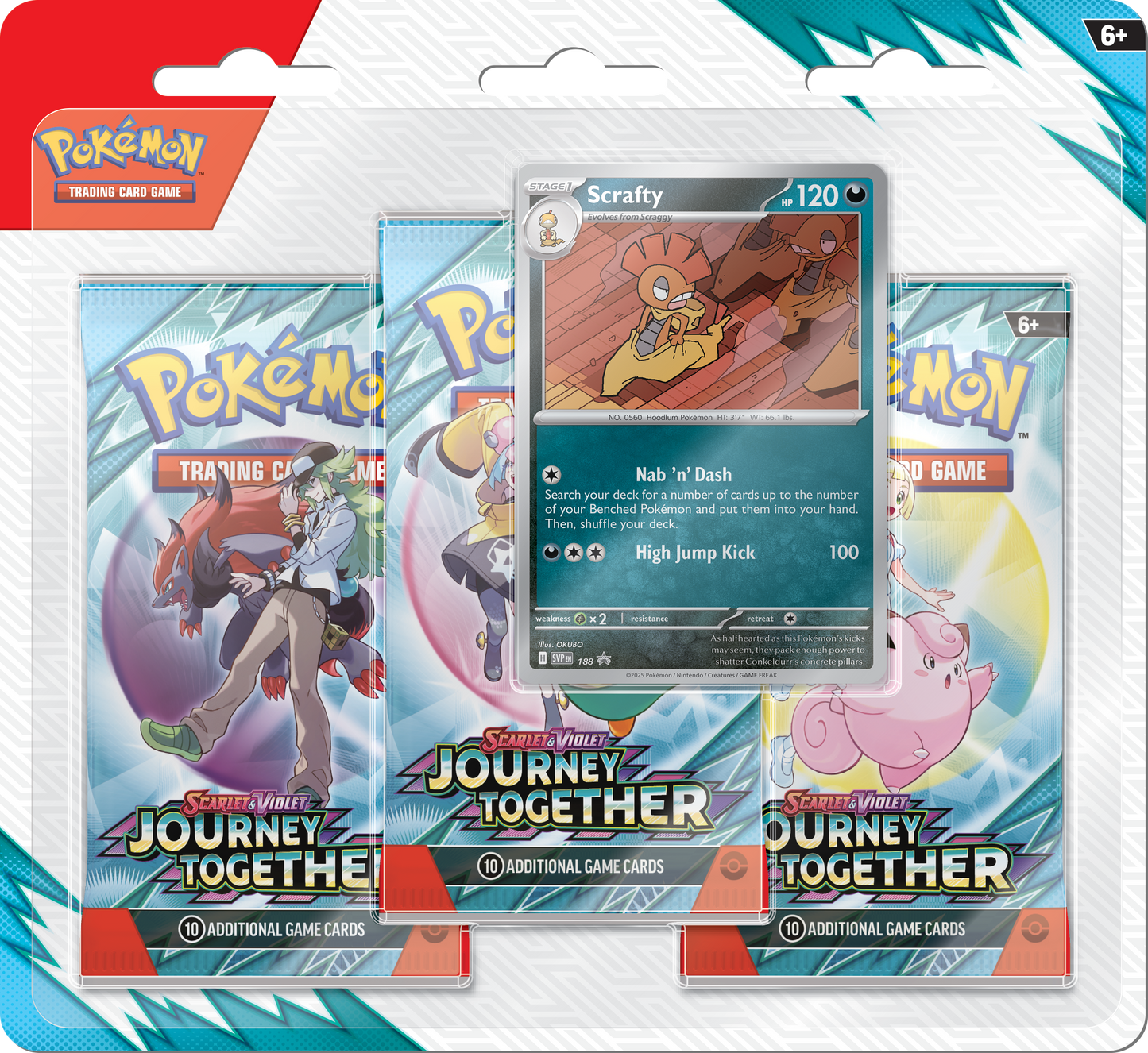 Pokemon TCG: Scarlet & Violet - Journey Together - 3-Pack Blister - Scrafty