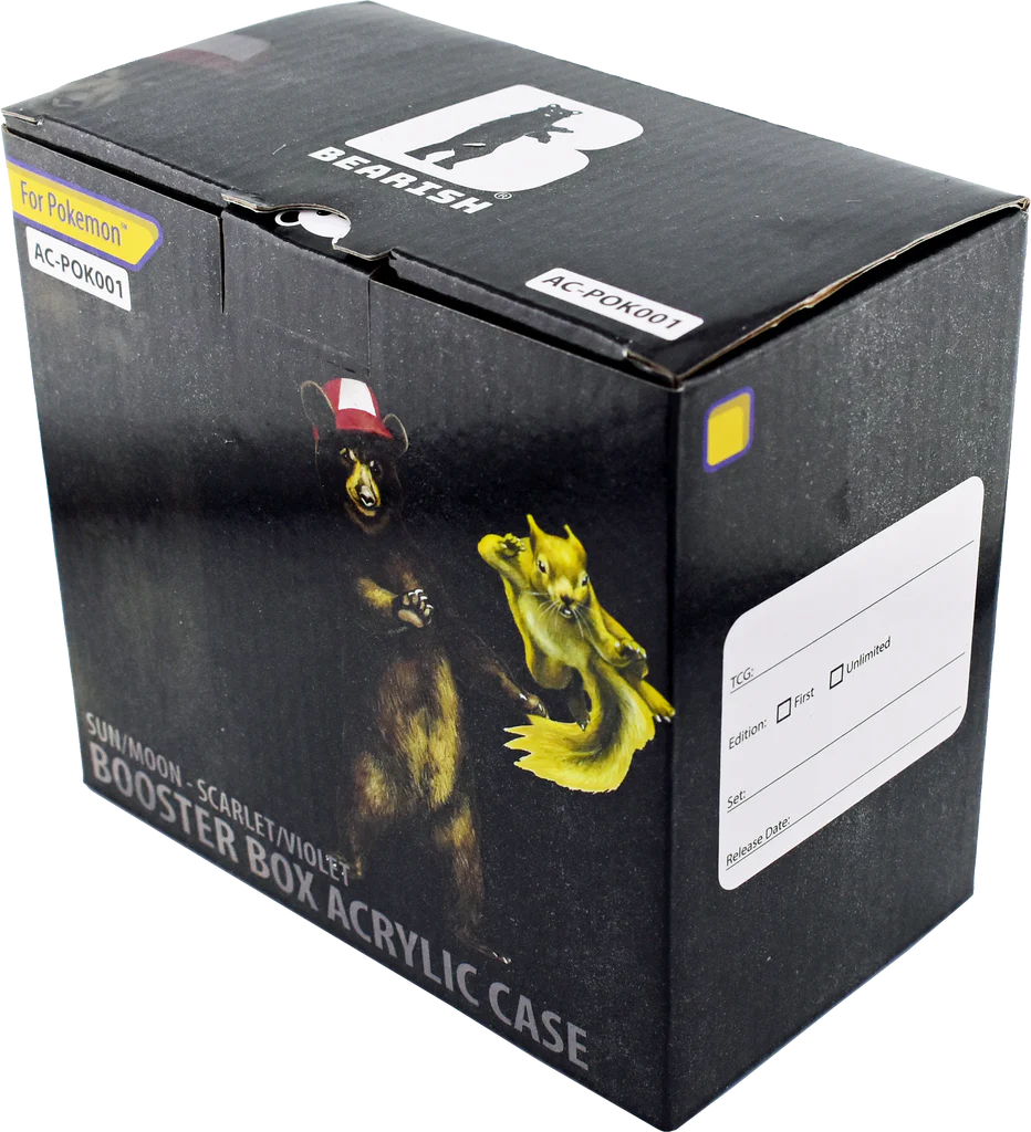 acrylic booster box case pokemon Bearish Lock Pane Acrylic Pokémon Booster Box Case (Sun & Moon to Scar – Rip n Ship Arena