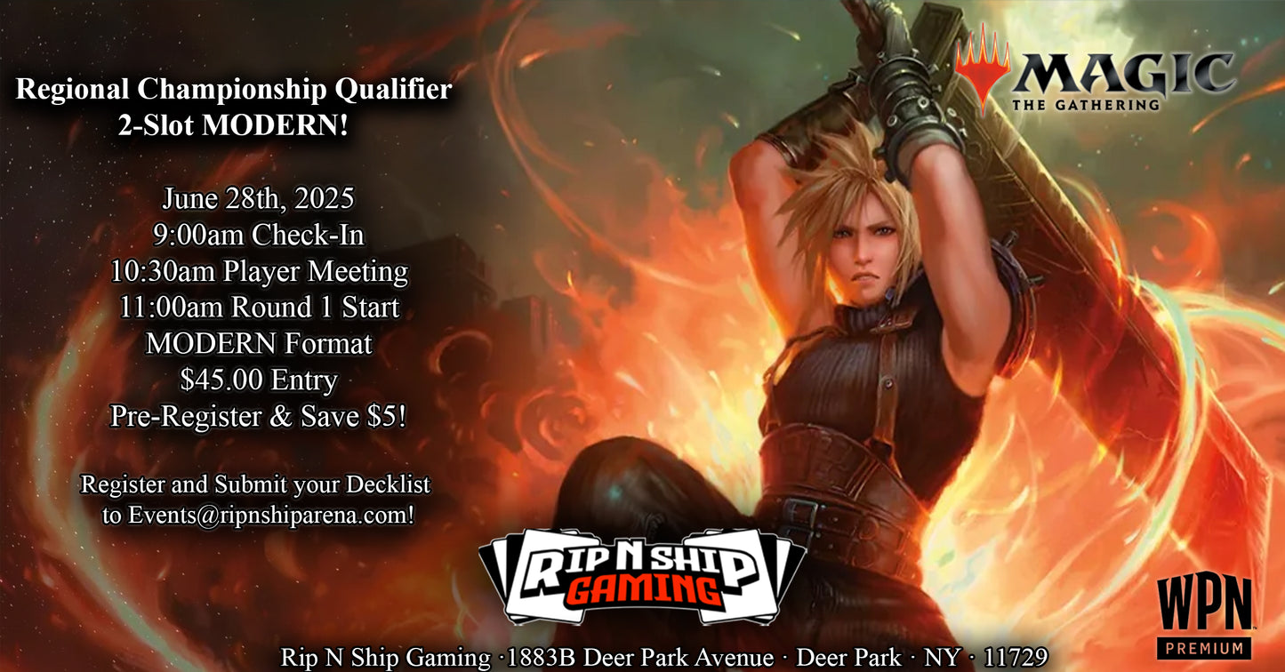 June 28th 2025 - Magic The Gathering Tournament Entry -US RCQ (3) | 2025-26 Round 1 2-Slot Modern Tournament