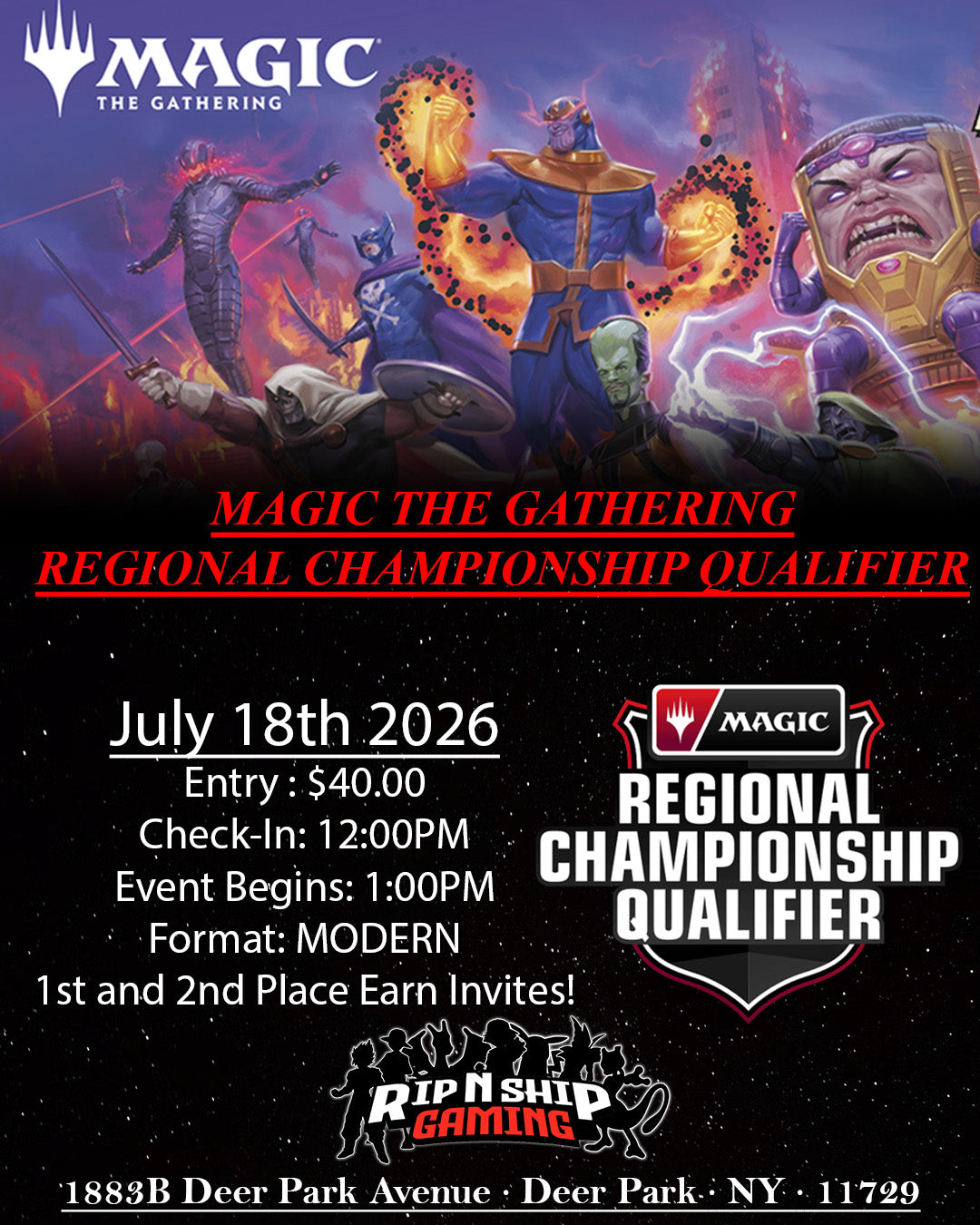 July 18th, 2026 - Magic The Gathering US RCQ | 2026-27 Round 1 2-Slot Modern Tournament