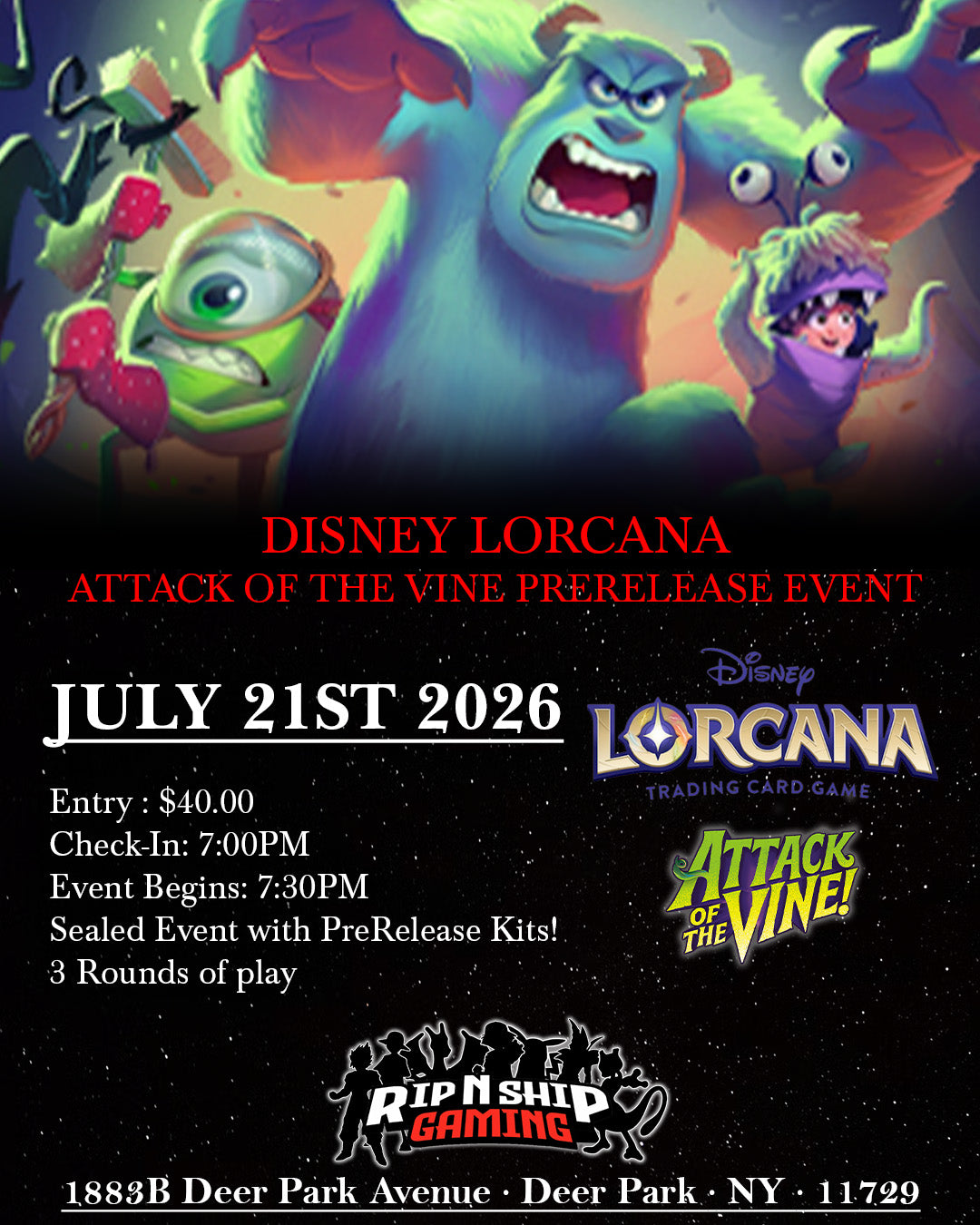 July 21st 2026 - Disney Lorcana Attack of the Vine PreRelease