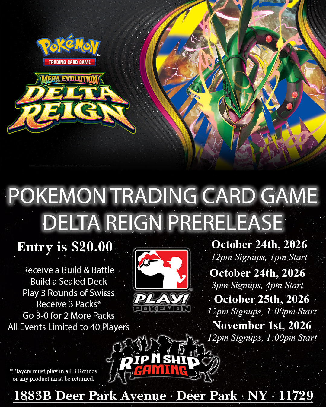 October 24th 2026 - Pokemon TCG: Mega Evolution - Delta Reign Pre-Release 2