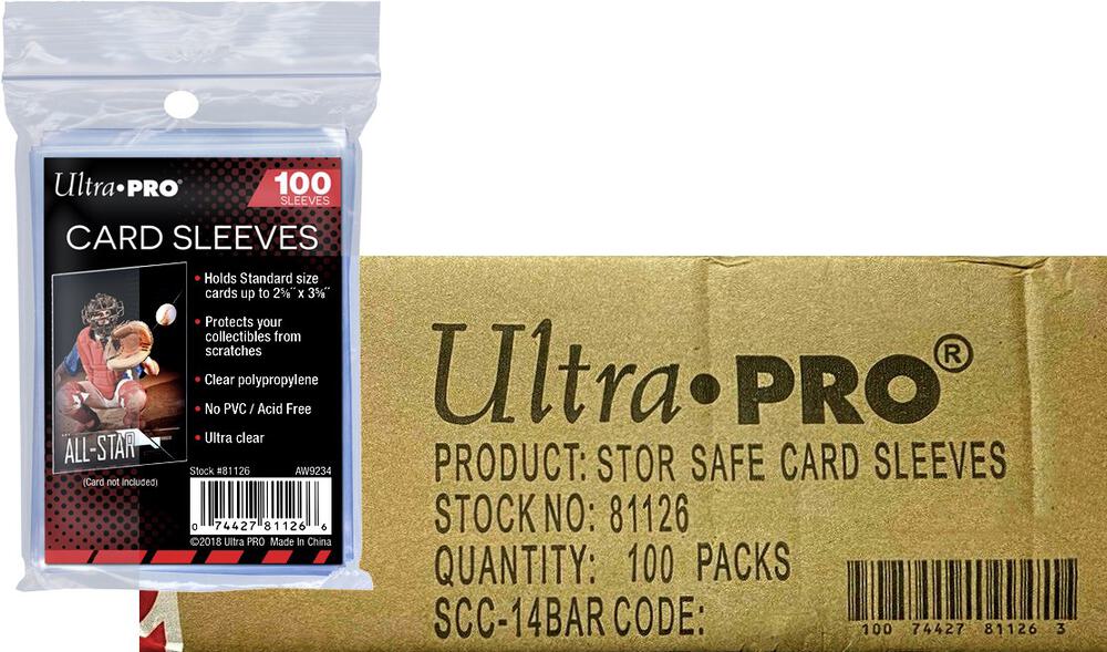 Ultra PRO: 100 Count Soft Card Sleeves - 2-1/2" X 3-1/2" Case