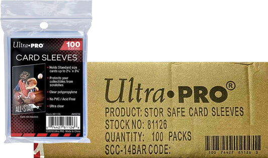 Ultra PRO: 100 Count Soft Card Sleeves - 2-1/2" X 3-1/2" Case