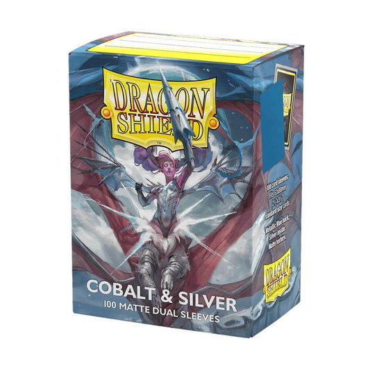 Dragon Shield: Standard 100ct Sleeves - Cobalt & Silver (Dual Matte)