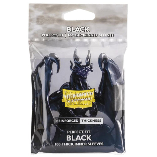 Dragon Shield: Standard Size 100ct Inner Sleeves - Perfect Fit Thick (Black)