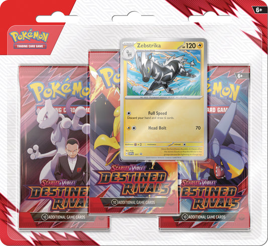 Pokemon TCG: Scarlet & Violet - Destined Rivals - 3-Pack Blister - Zebstrika