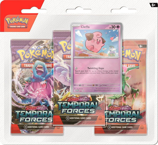 Pokemon TCG: Scarlet & Violet: Temporal Forces - 3-Pack Blister (Cleffa)