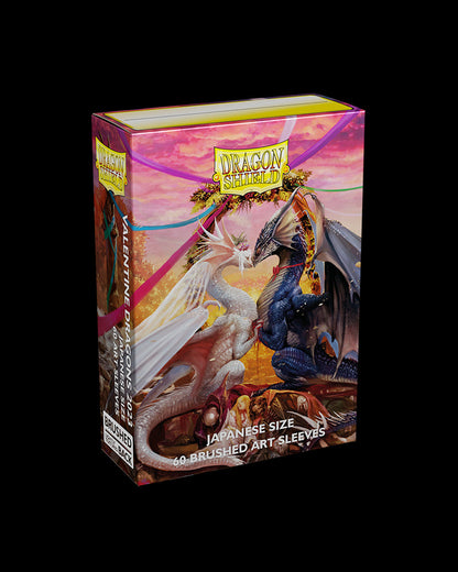 Dragon Shield: Japanese Size 60ct Brushed Art Sleeves - Valentine Dragons 2023